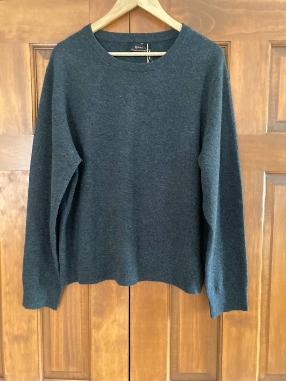 NWT Quince Charcoal gray Crew Neck Mongolian cashmere Sweater women’s size XL